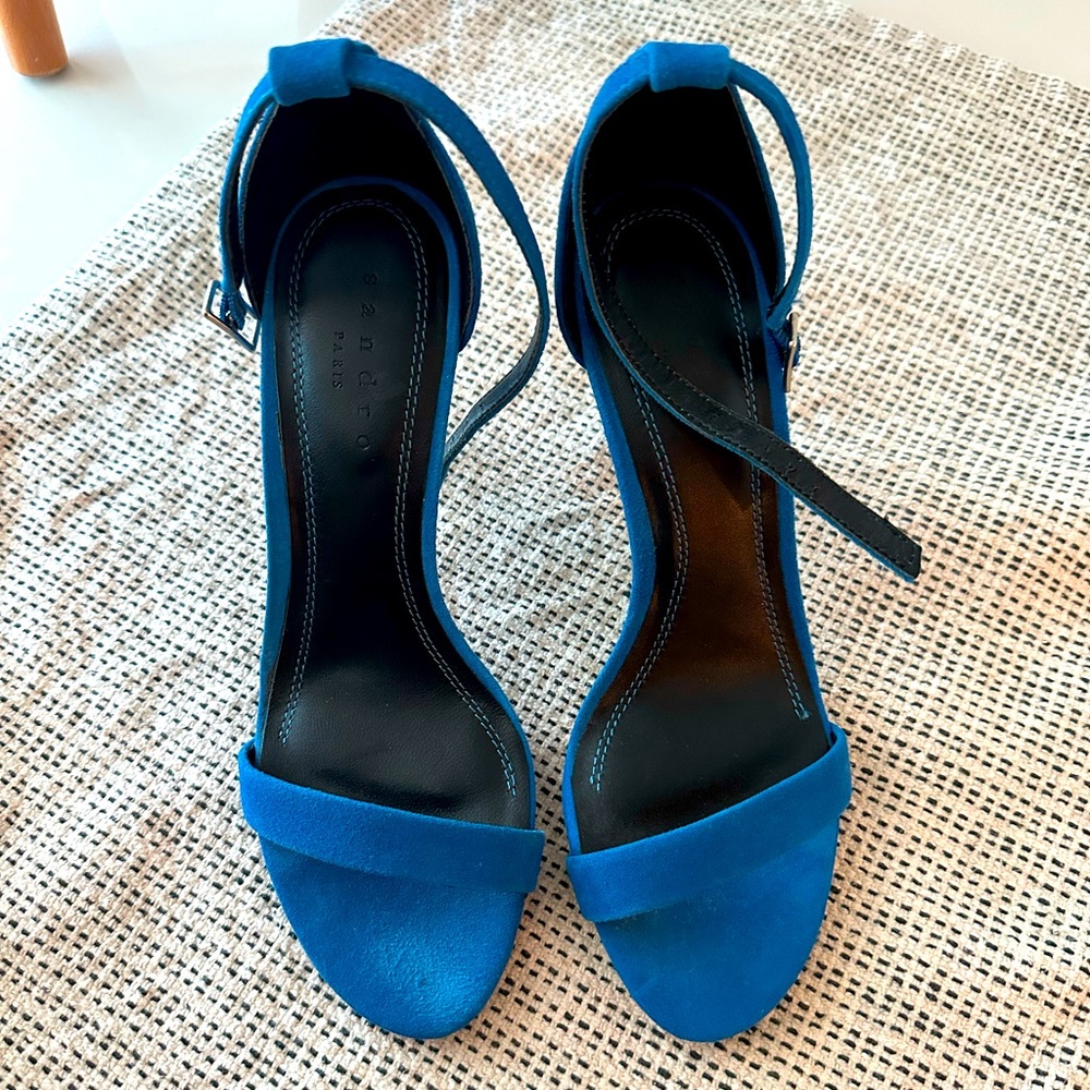 Sandro blue suede sandals (size 38)